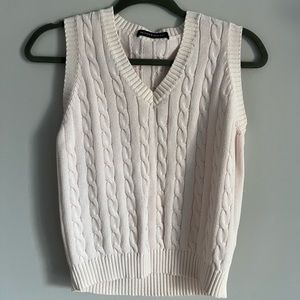 Brandy Melville Baby Pink Cable Knit Sweater Vest